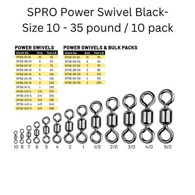 SPRO Power Swivel Black--Size 8 - 50 pound / 10 pack