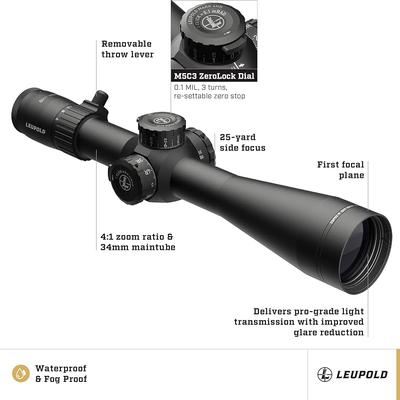 Leupold Mark 4HD 6-24x52 (34mm) M5C3 Side Focus FFP PR3-MIL Riflescope 183824