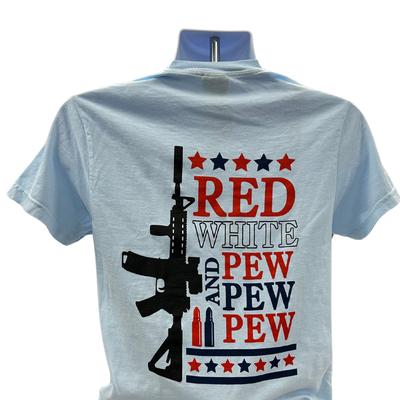 GABLE T - RED WHITE AND PEW -COMFORT COLORS