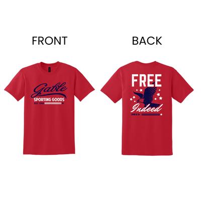 GABLE 4TH OF JULY COLLECTION - ADULT FREE INDEED  T-SHIRT -GILDAN