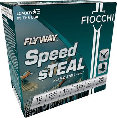 FIOCCHI FLYWAY SPEED STEAL 12 GA #4 SHOT 1-1/8 OZ 25-ROUNDS