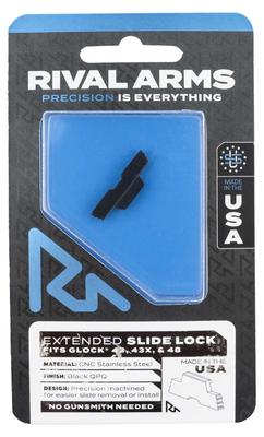 RIVAL ARMS RA80G003A EXTENDED SLIDE LOCK FITS GLOCK 43, 43X, 48 BLACK QPQ CASE HARDENED STAINLESS STEEL