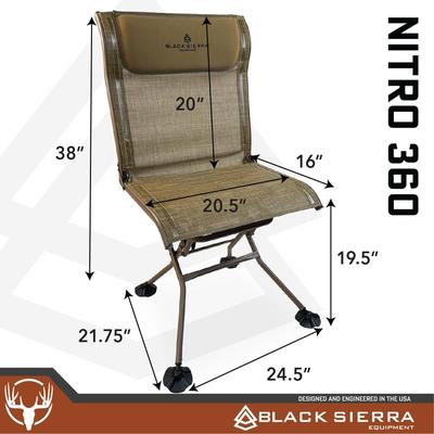 Black Sierra Nitro 360 Padded Swivel Hunting Blind Chair