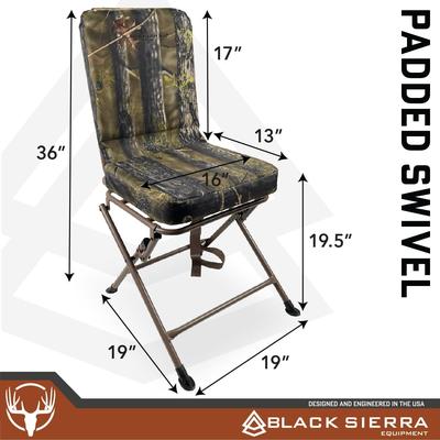 Black Sierra Padded Swivel Hunting Blind Chair