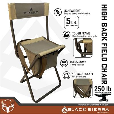 Black Sierra High Back Field Chair