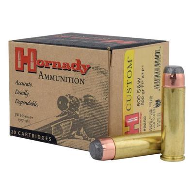 Hornady .500 S&W Magnum 500gr InterLock Flat Point XTP Custom Pistol Ammunition 20rds - 9252