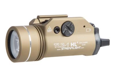 Streamlight TLR-1 HL Rail Mounted Tactical Weapon Light - 1000 Lumens - FDE