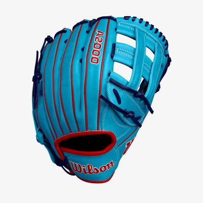 WILSON 2024 FALL A2000 1750 SKY BLUE/Red Outfield Baseball Glove 12.5-RH