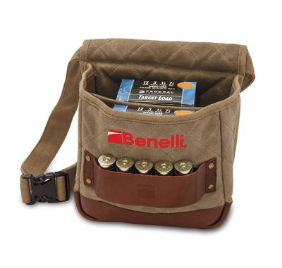 Benelli Lodge Large Shell Pouch, Olive Waxed Cotton