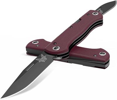 Benchmade - Weekender 317 Outdoor Knife with Burgundy Canvas Micarta Handle (317BK-02)