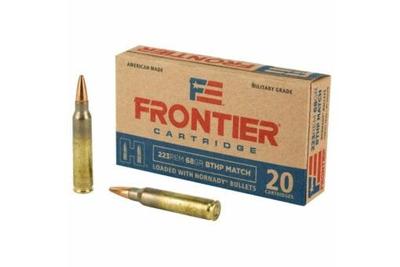 Hornady FRONTIER 223 REM 68 GR BTHP Match Rifle Ammo - 20 Rounds - FR160