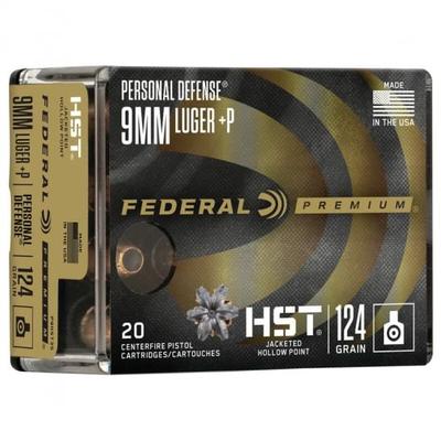 Federal Personal Defense 9mm Ammo 124 gr HSTJHP 20rds