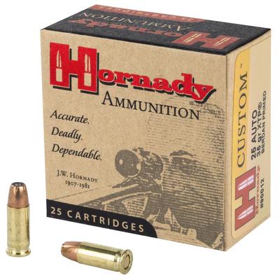 Hornady .25 Auto/ACP 35gr XTP Custom Pistol Ammunition 25rds - 90012