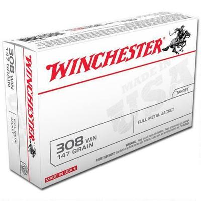 Winchester USA .308 Winchester Ammunition 200 Rounds FMJ 147 Grain