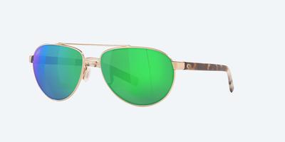 Costa Del Mar Sunglasses-FERNANDINA-Brushed Gold-Green Mirror 580G